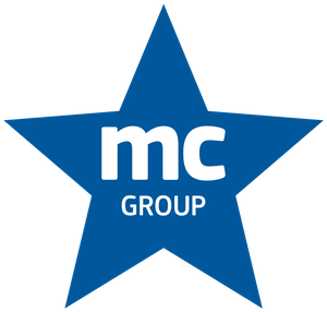 sternförmiges blaues MCGroup Logo